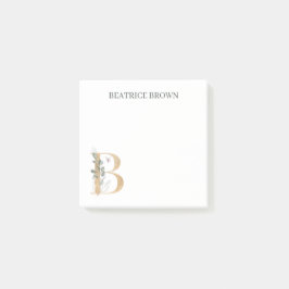 B Personlig för monogramBlommigt Post-it Block