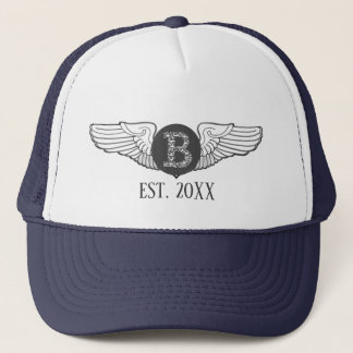 B Personlig Monogram Aviation Pilot Vinge Keps