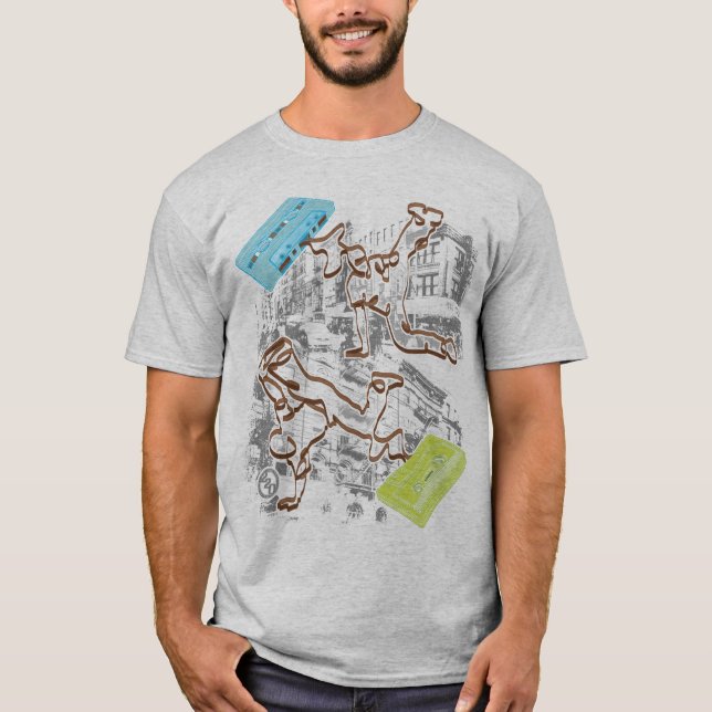 B-pojke kassettstrid (grått) t-shirt (Framsida)