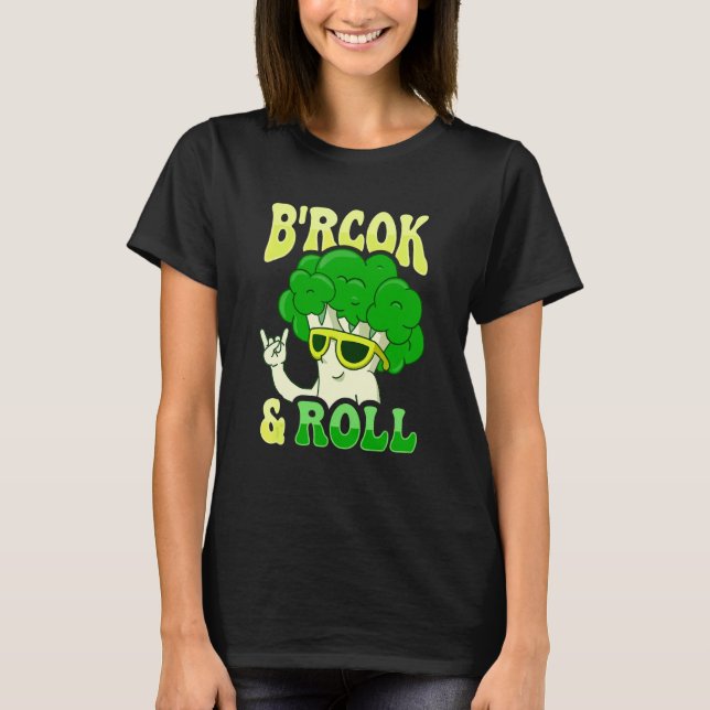 B´rock And Roll-pun för vegansk mat T Shirt (Framsida)