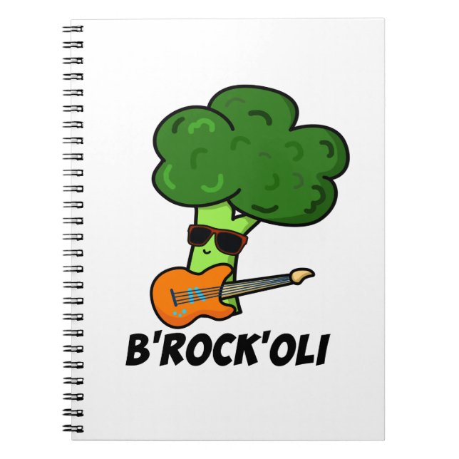 B-Rock-Oli Roligt Broccoli-Pun för Bergsbestigare  Anteckningsbok (Framsidan)