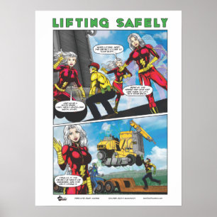 B-Säkra Tecknader - Säkert lyftande Poster