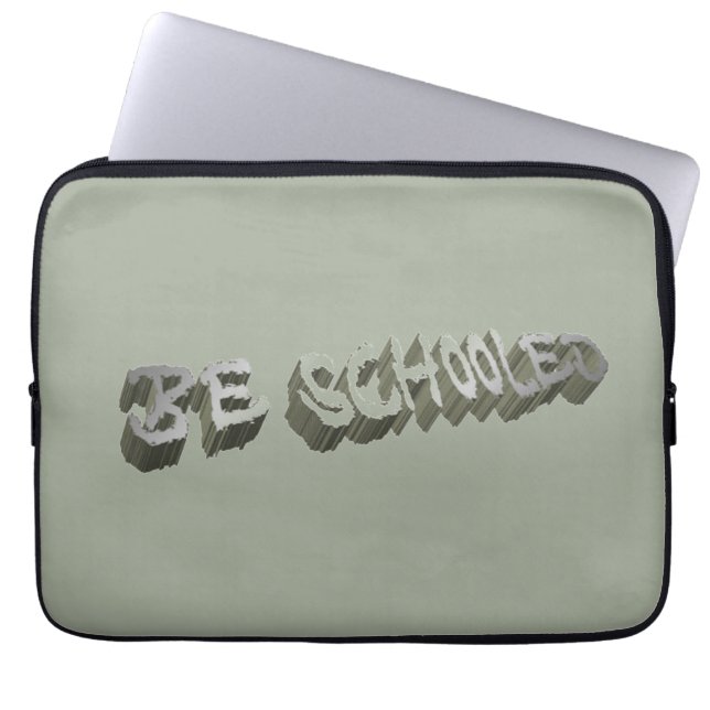 B. Skolad-Grått-White Laptop Fodral (Framsidan)