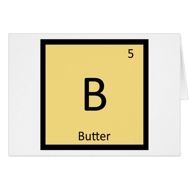 B - Smör Kondiment Kemi Periodiska Systemet Hälsningskort (Framsidan Horizontal)