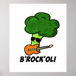 B-Sten-Oli Cute Rocker Broccoli Pun Poster
