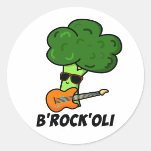 B-Sten-Oli Funny Rocker Broccoli Pun Runt Klistermärke