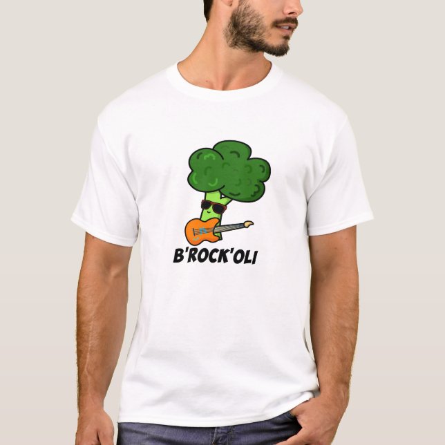 B-Sten-Oli Funny Rocker Broccoli Pun T Shirt (Framsida)