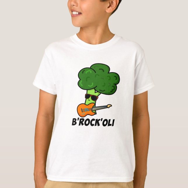 B-Sten-Oli Funny Rocker Broccoli Pun T Shirt (Framsida)