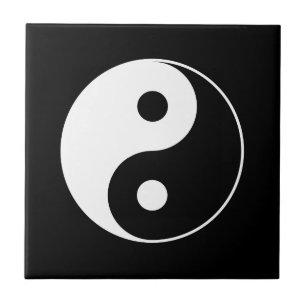 B & symbolet för W Yin Yang belägger med tegel Kakelplatta