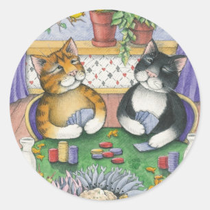 B & T #26 Poker Stickers Runt Klistermärke