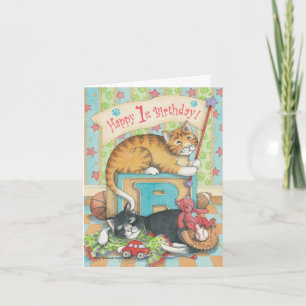 B & T #54B Boy's 1st Birthday Note Kort