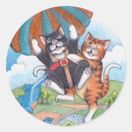 B & T #57 Fallskärm-fästen Runt Klistermärke