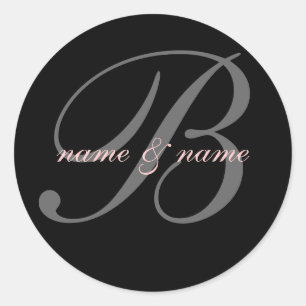 B ursprunglig namn-etikett runt klistermärke