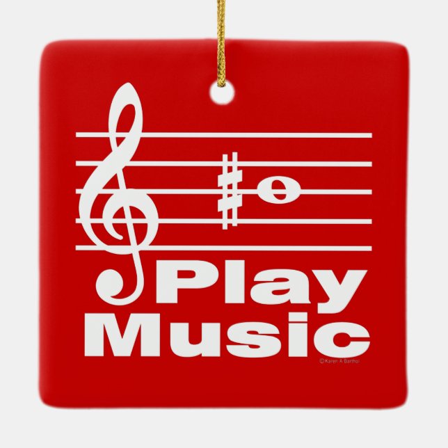 B Vass musikalisk notering Julgransprydnad Keramik (Baksida)