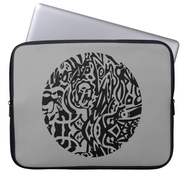 B&W-Abstrakt för fågelskapelse Laptop Fodral (Framsidan)