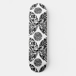 B&W-Abstrakt för fågelskapelse Mini Skateboard Bräda 18,7 Cm