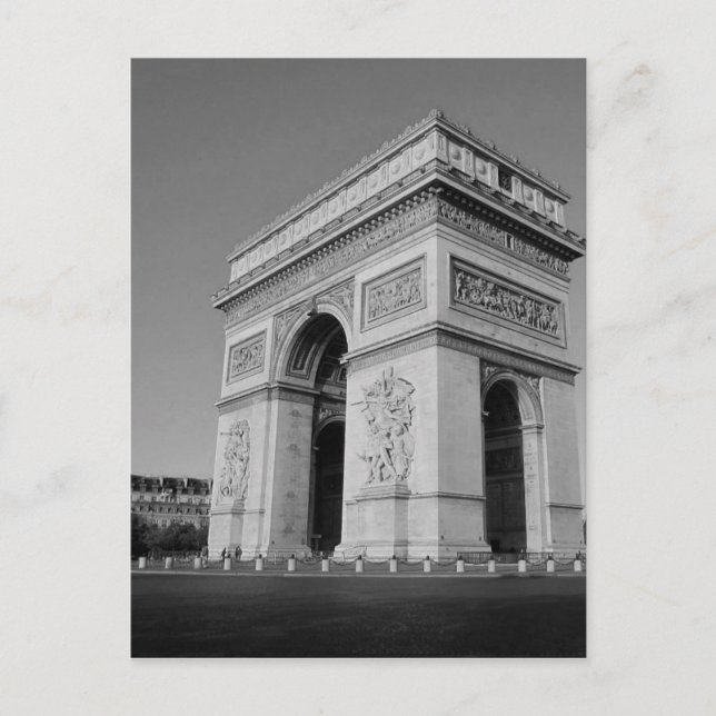 B&W Arc de Triomphe 3 Vykort (Framsida)