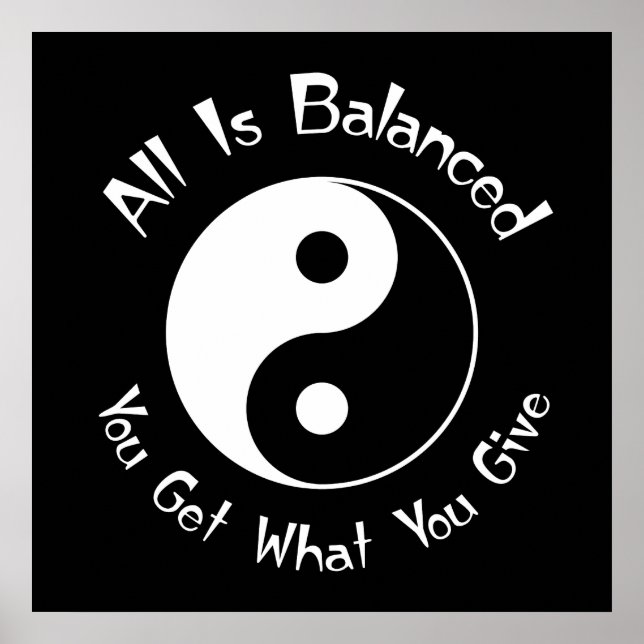 B & W Balance Yin Yang Poster (Framsidan)