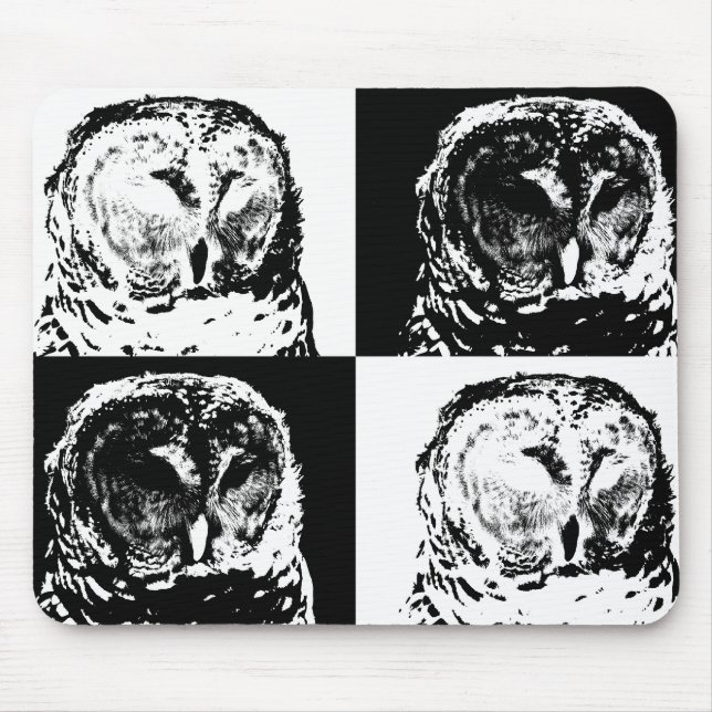 B/W Barred Uggla Pop Art Musmatta (Framsidan)