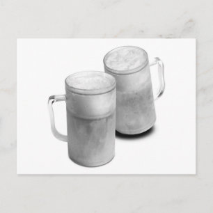 B/W Beer Mugg Vykort