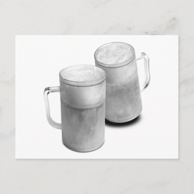 B/W Beer Mugg Vykort (Framsida)