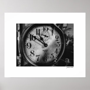 B&W Big Ben Vintage Klocka Affisch Print