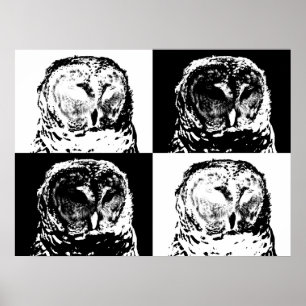 B/W bommad för ugglapopkonst Poster