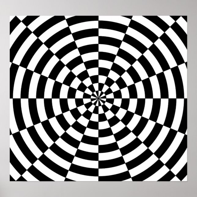 B&W Broken Optical Illusion Poster (Framsidan)