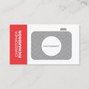 B&W CHEVRON RAND CAMERA LOGOTYP Affärskort Visitkort