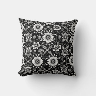B&W Daisy Dos  Kudde
