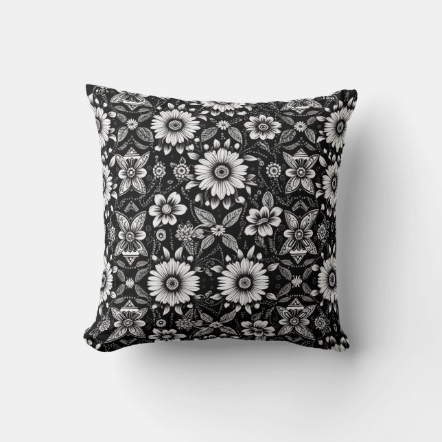 B&W Daisy Dos  Kudde (Framsida)