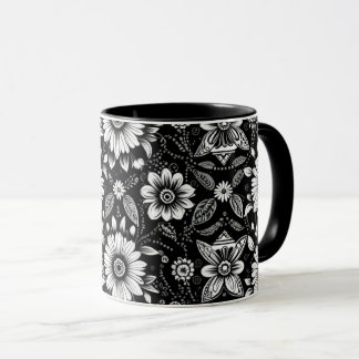 B&W-Daisy Mugg