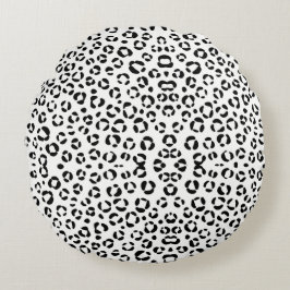 B&W Djurutskrift Sherpa Blanket Rund Kudde