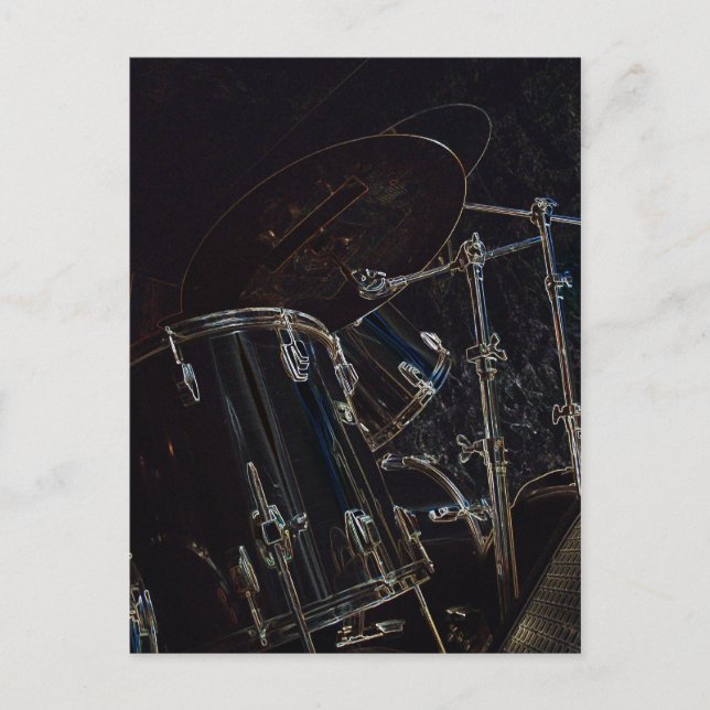 B/W Drumset 5 Vykort (Framsida)