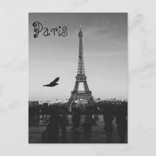 B&W Eiffel Torn Vykort