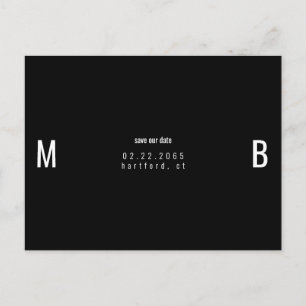 B/W fet Monogram-Spara vårt datum Vykort