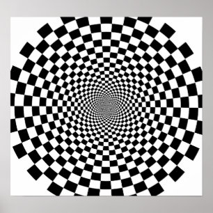 B&W FLOMMA Optisk Illusion Poster