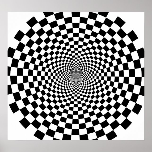 B&W FLOMMA Optisk Illusion Poster (Framsidan)