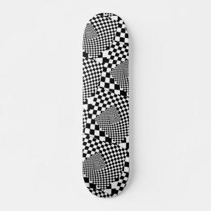 B&W för kontrollpanelsfönster Mini Skateboard Bräda 18,5 Cm