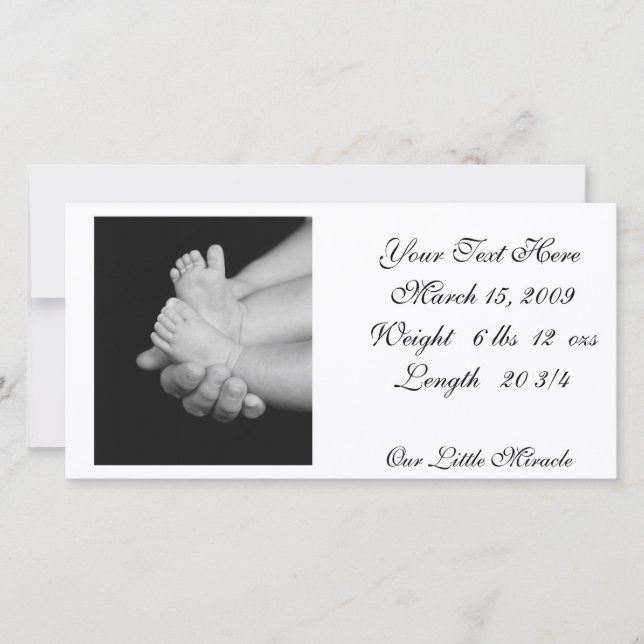B&W-foto för babyfoto Meddelande (Framsida)