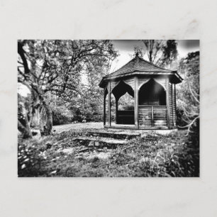 B&W Gazebo i park Vykort