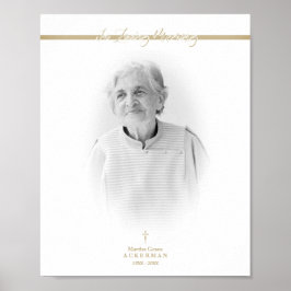 B&W Golden Photo Remembrance Service Kära Människo Poster