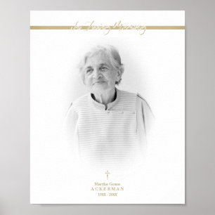 B&W Golden Photo Remembrance Service Kära Människo Poster