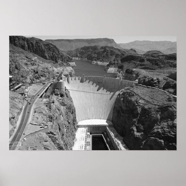 B&W Hoover Dam 3 Poster (Framsidan)