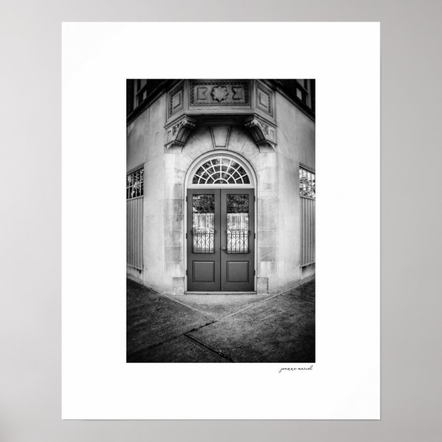 B&W hörn ingång affisch tryck (Framsidan)