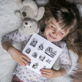 B&W illustrerar Alice Äventyr i Wonderland Klistermärken