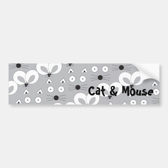 B&W Kat- och musknappsfack Bildekal (Framsidan)