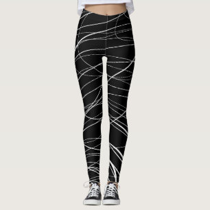 B&W-komplex virvlar runt - damasker Leggings
