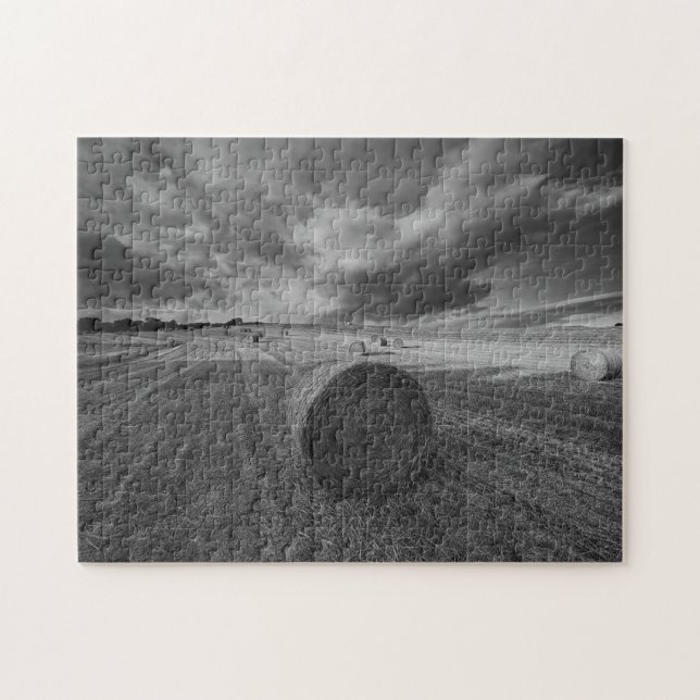 B&W-kornfält Pussel (Horisontell)