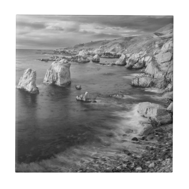 B&W kustlinje, Kalifornien Kakelplatta (Framsidan)